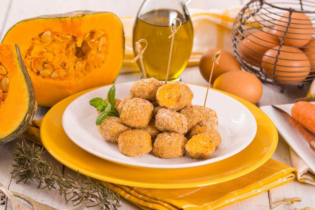 polpette svuotafrigo con zucca e taleggio. Da leccarsi i baffi