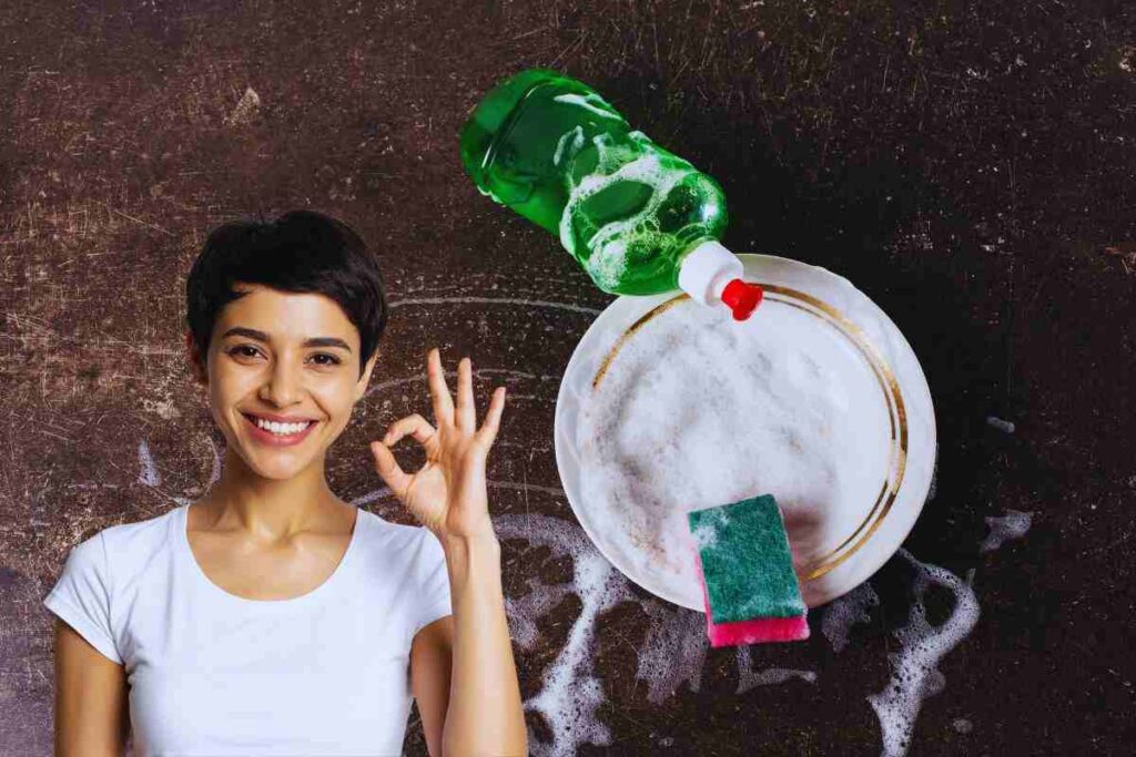 sale e detersivo per le pulizie