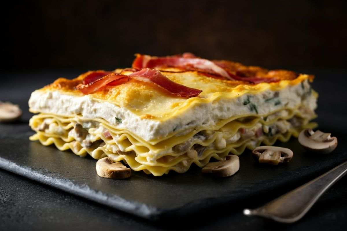 Lasagne speck e funghi 