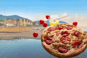 Focaccia da sogno in un borgo sul mare, dove si trova