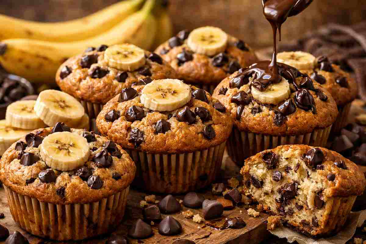 Muffin cioccolato banana ricetta