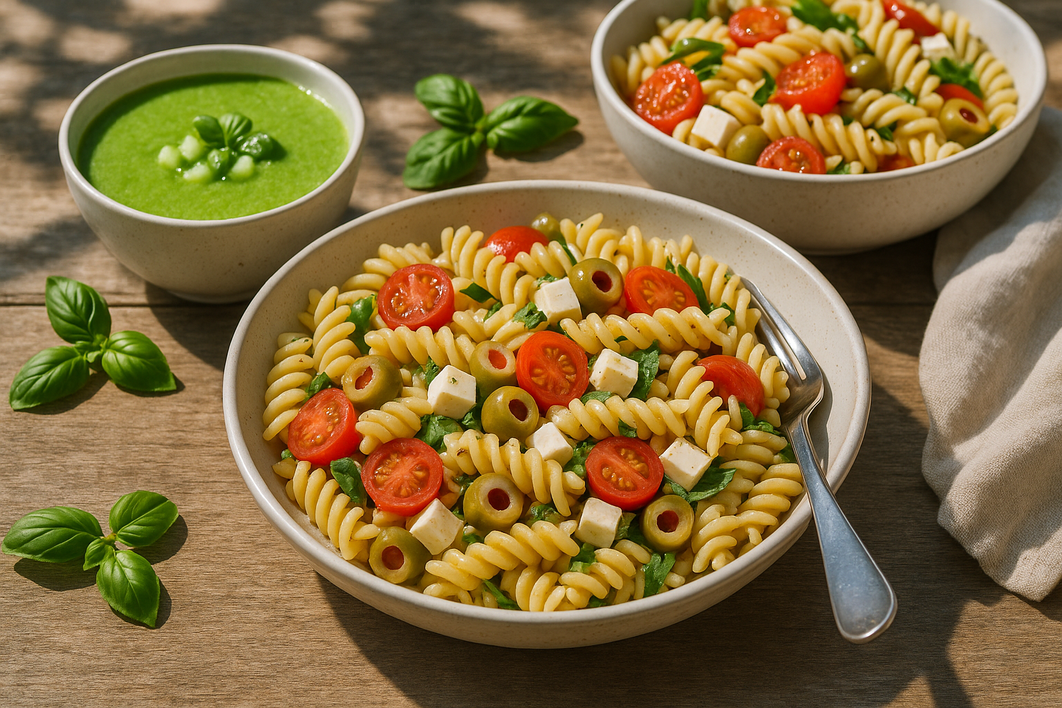 Zuppe fredde e piatti rinfrescanti: gazpacho verde e pasta fredda contro il caldo