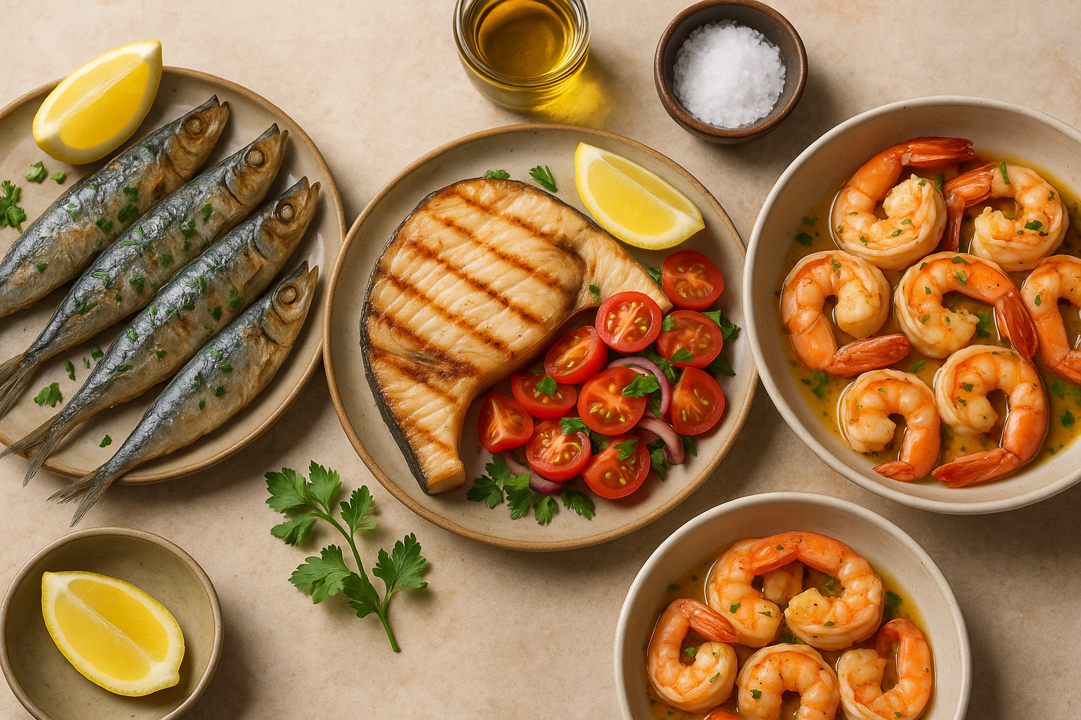 Pesce estivo: sardine alla pizzaiola, pesce spada congelato e pasta con mazzancolle
