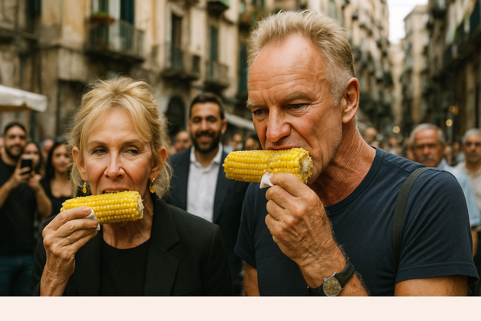 Sting a Napoli: il video virale della star che mangia pannocchia al Rione Sanità