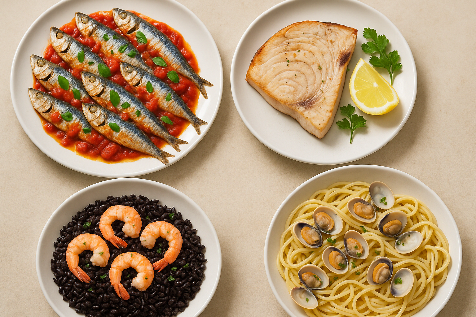 Secondi piatti di pesce estivi: sardine, pesce spada e gamberi per cene leggere e veloci