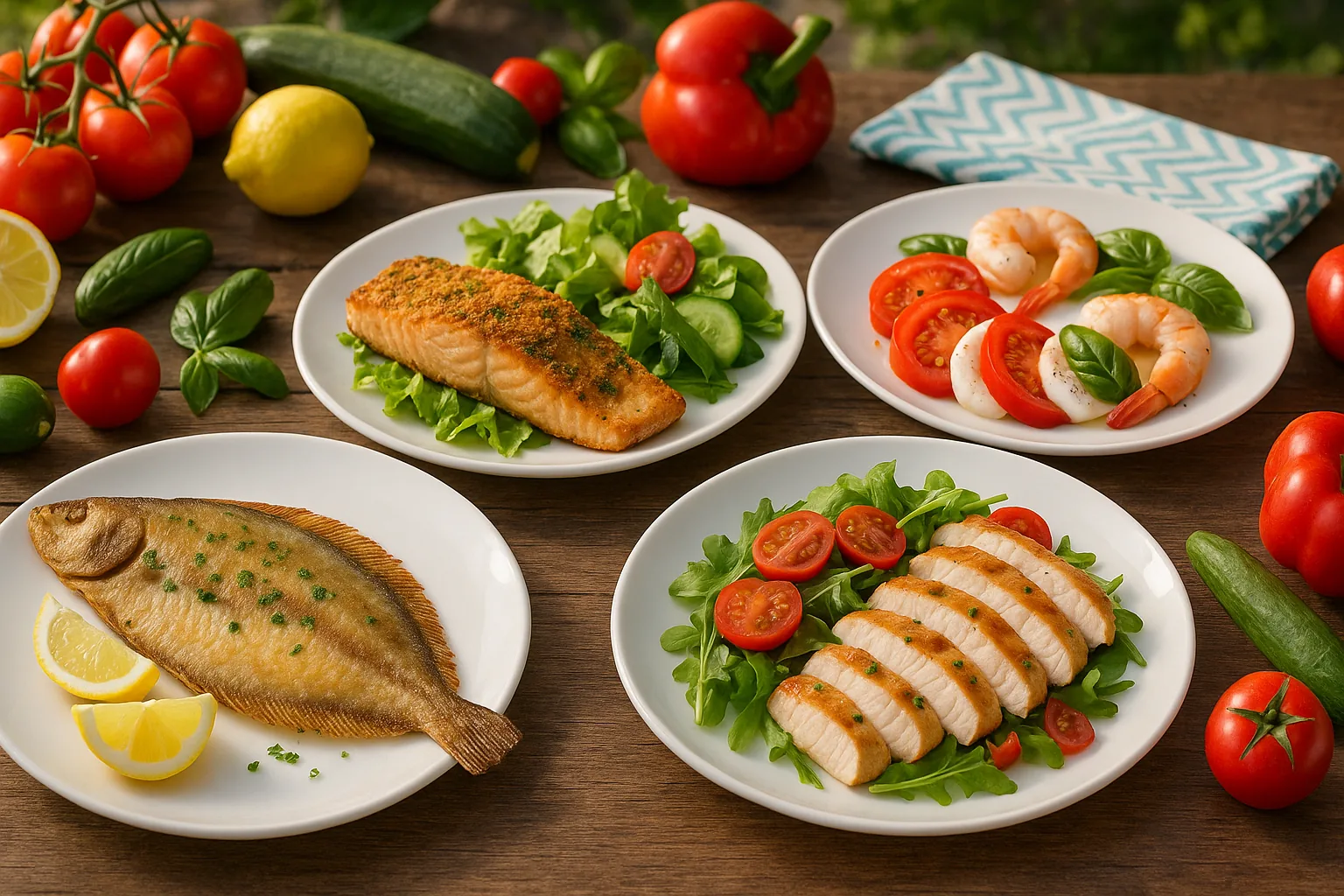 Secondi piatti leggeri per l'estate: pesce e verdure grigliate