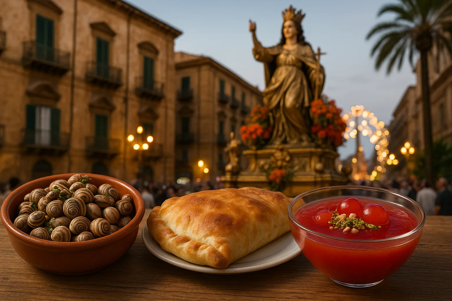 Cosa si mangia al Festino di Santa Rosalia a Palermo 2026: babbaluci, pollanchelle e gelu di muluni