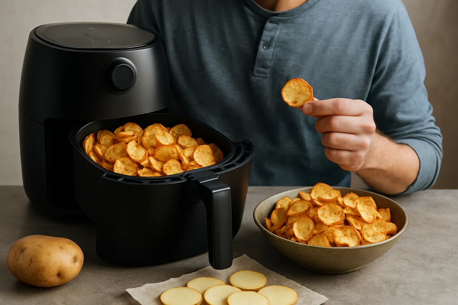 Friggitrice ad aria: chips di patate croccanti senza olio