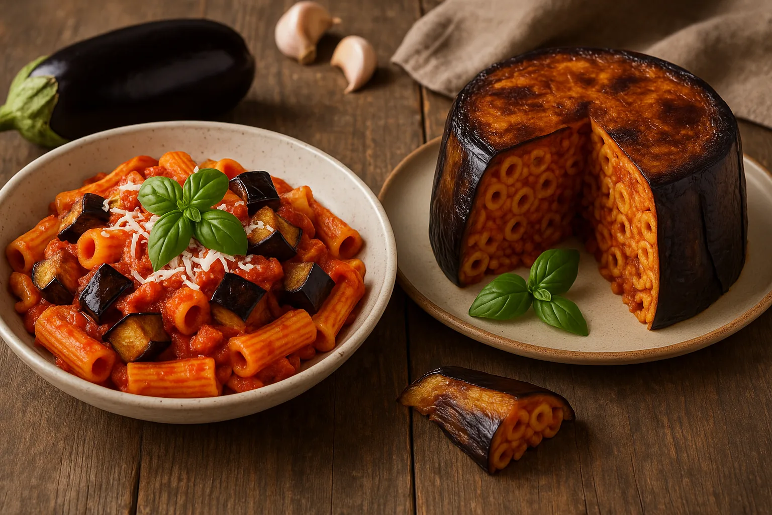 Ricette siciliane: pasta alla Norma e timballo di anelletti con melanzane